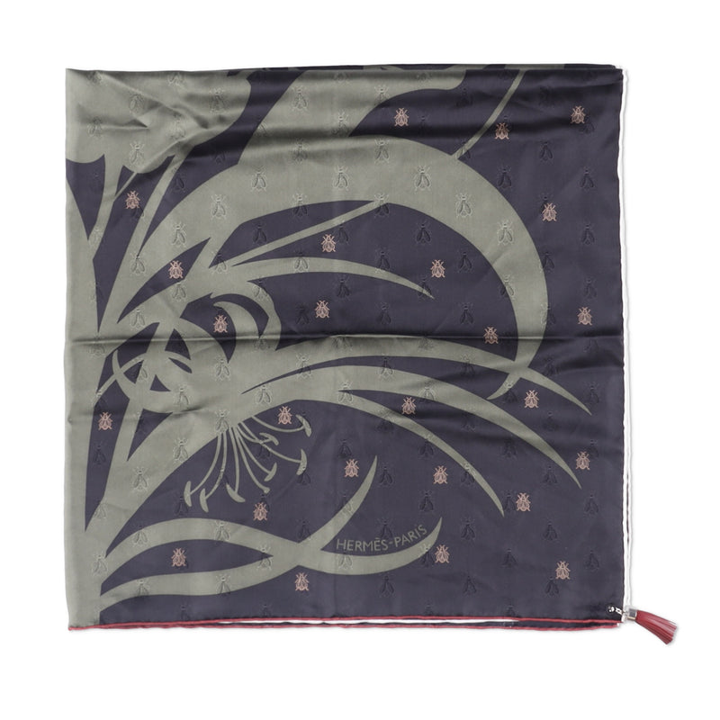 Hermès Bouquet Final Leather Tassel Scarf 90