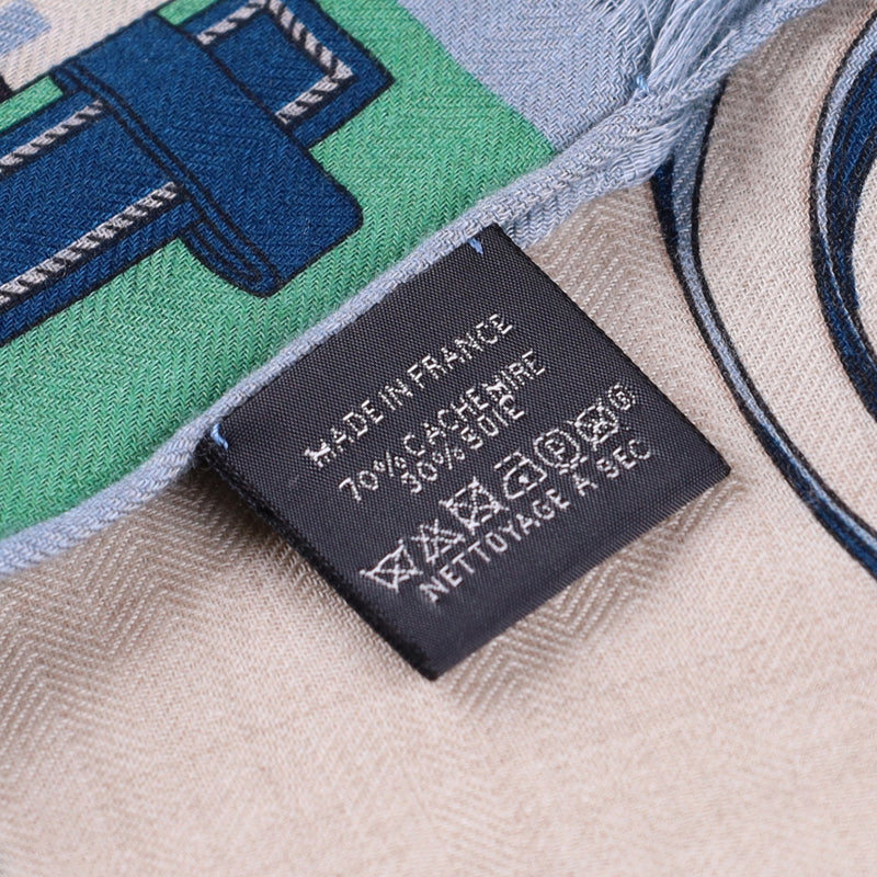Hermès Lettres Equestres rectangle Scarf 180 x 83cms