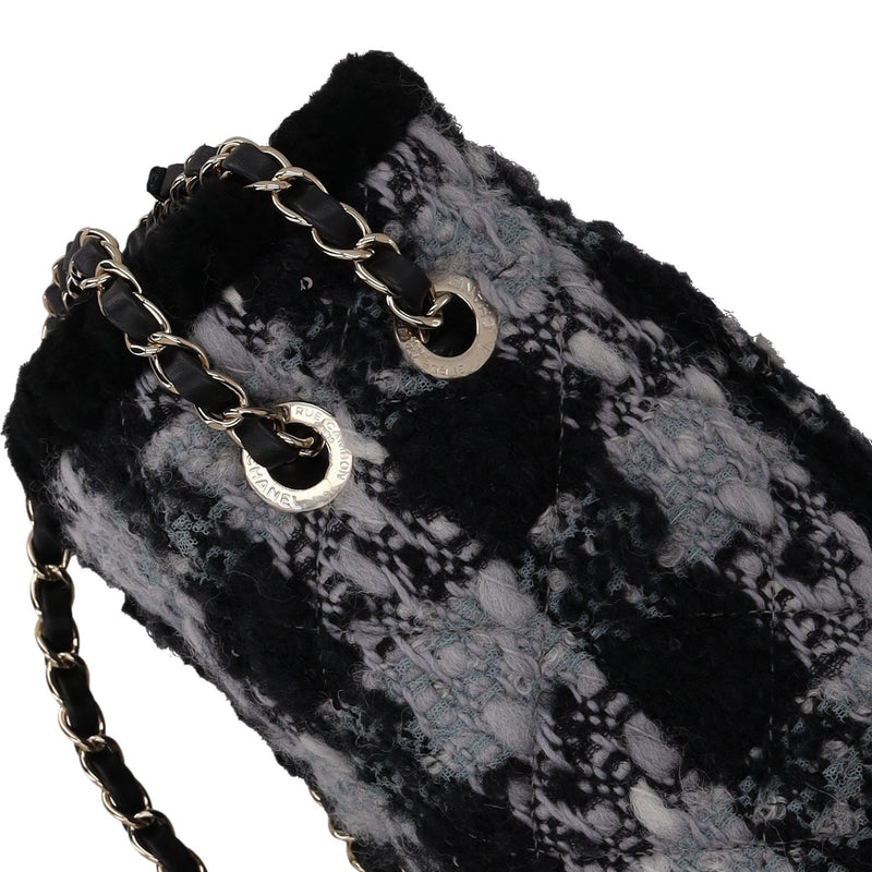 Chanel Tweed Shearling Flap Bag 18x28 cms 