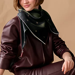 Hermès Bouquet Final Leather Tassel Scarf 90