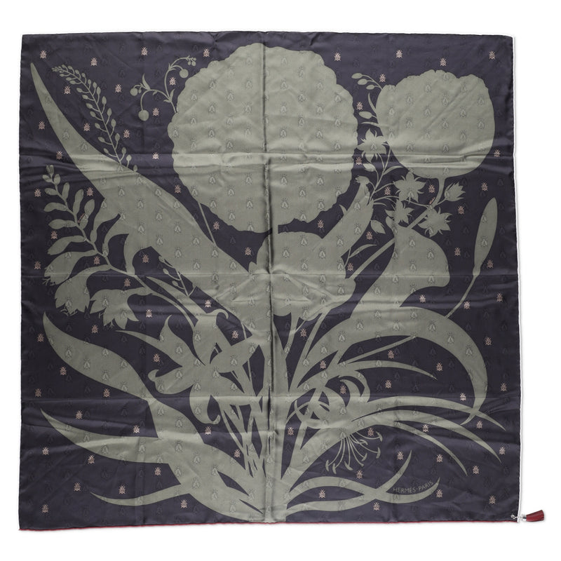 Hermès Bouquet Final Leather Tassel Scarf 90