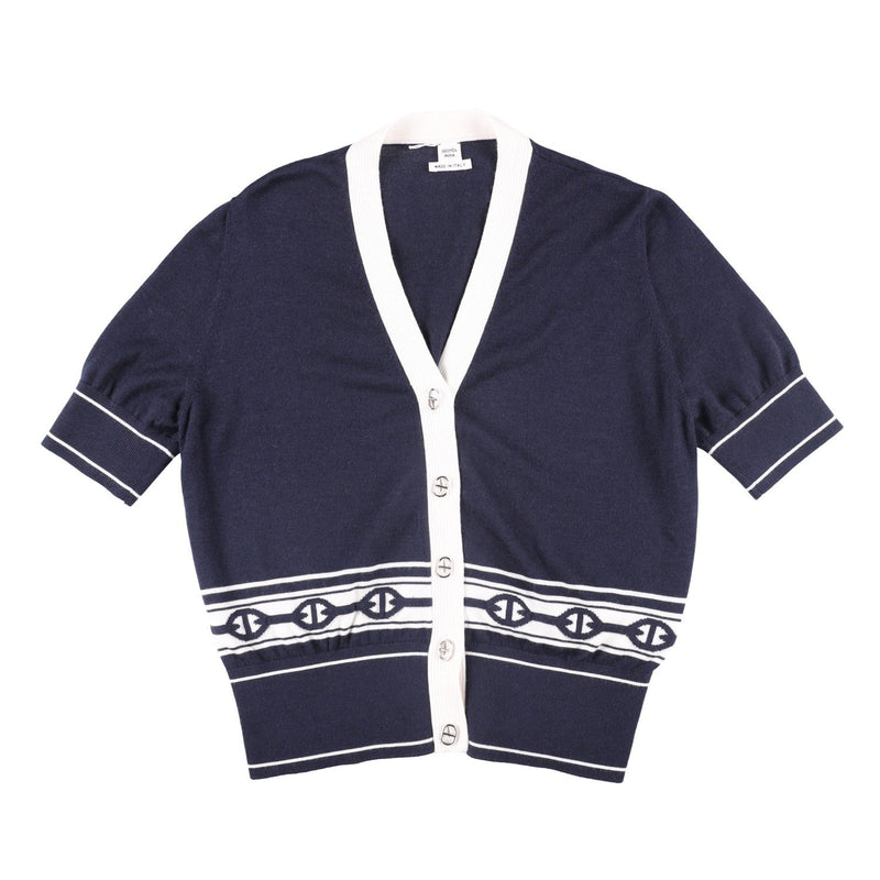 Hermès Chaîne d'Ancre Short-Sleeve Cardigan Top