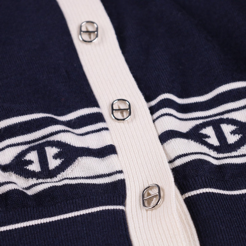 Hermès Chaîne d'Ancre Short-Sleeve Cardigan Top