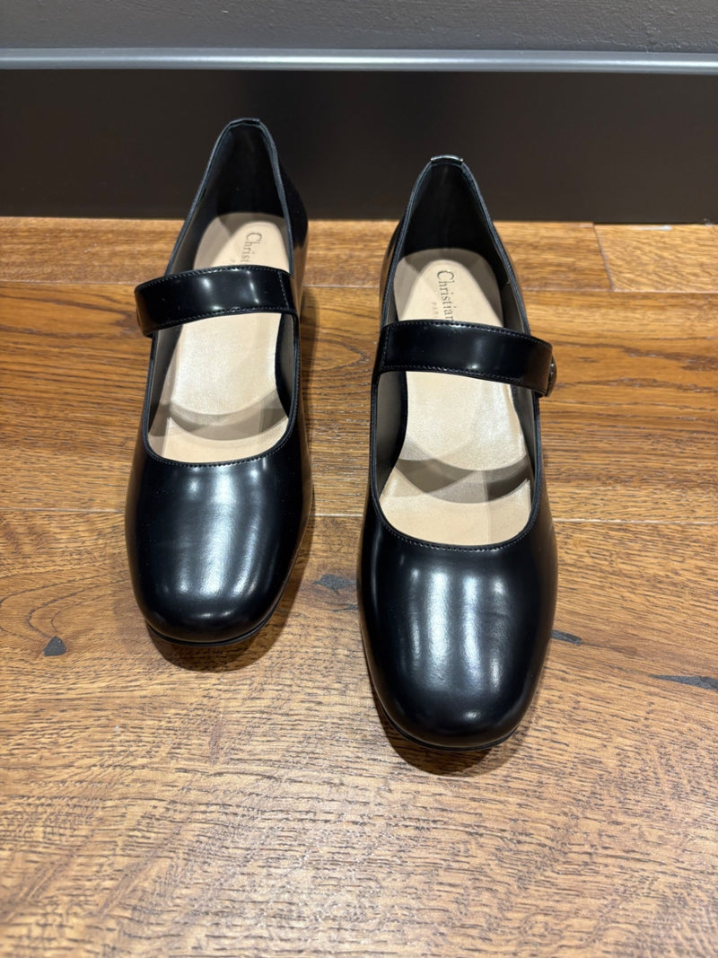 Dior Mary Jane Black Leather Heeled Shoes
