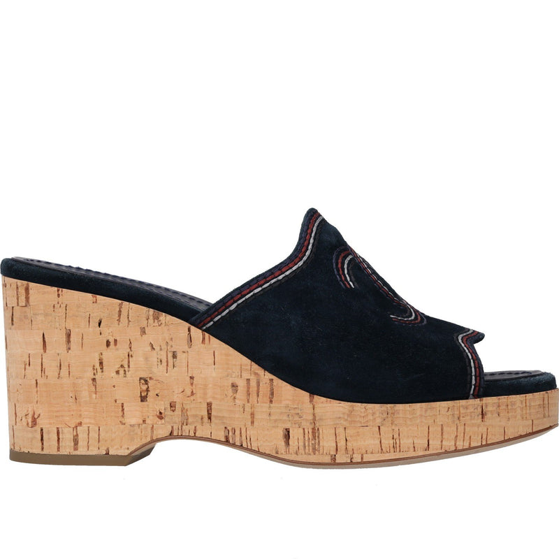 Chanel Interlocking CC Logo Suede Cork Wedge