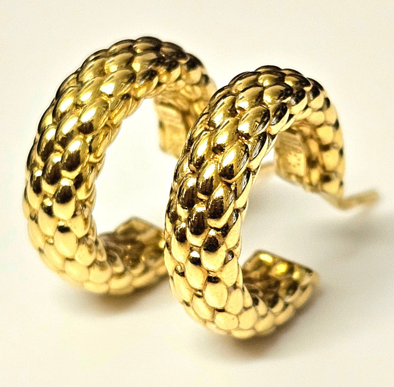 FOPE  "Tubular Priofili" hoop earrings 18ct yellow gold "Rare"