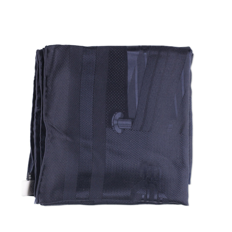 Hermès Blue Les Sangles Stole 180x43 cms