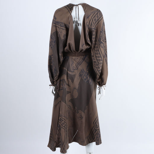 Hermès Printed Silk Smock Dress