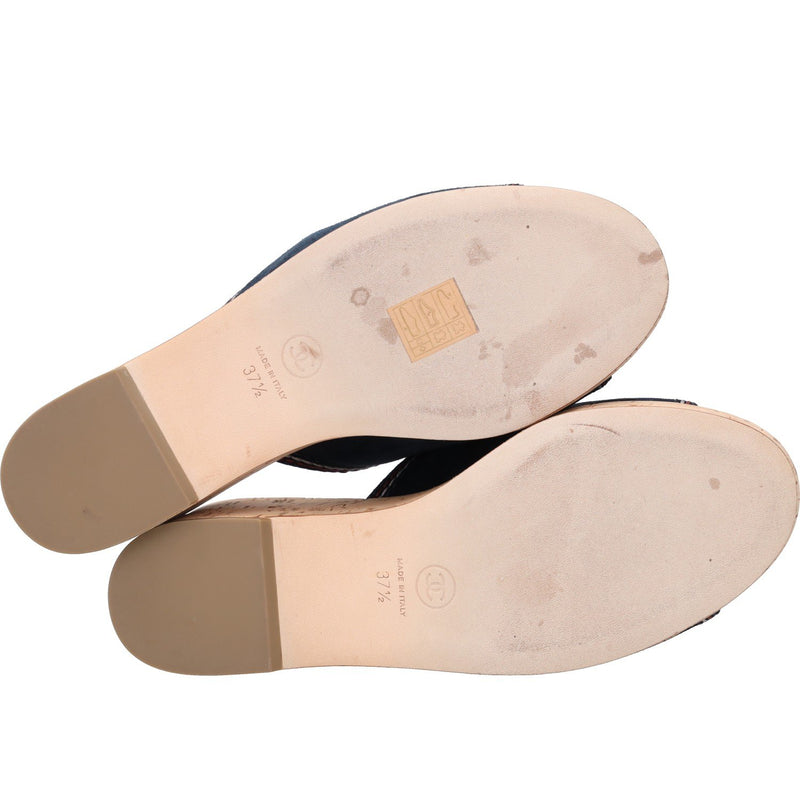 Chanel Interlocking CC Logo Suede Cork Wedge