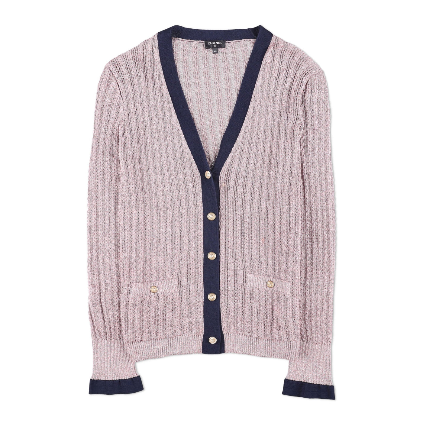 Chanel Silk Knit V-Neck Cardigan
