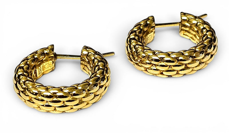 FOPE  "Tubular Priofili" hoop earrings 18ct yellow gold "Rare"