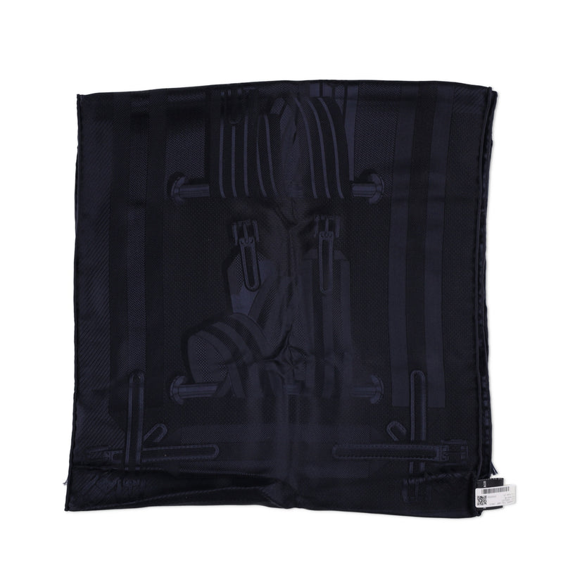 Hermès Blue Les Sangles Stole 180x43 cms