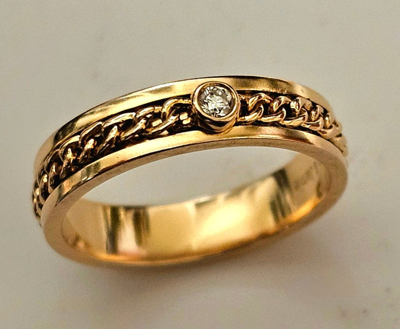 Piaget 18ct Yellow Gold Diamond Possession "gourmette Ring RRP £2800