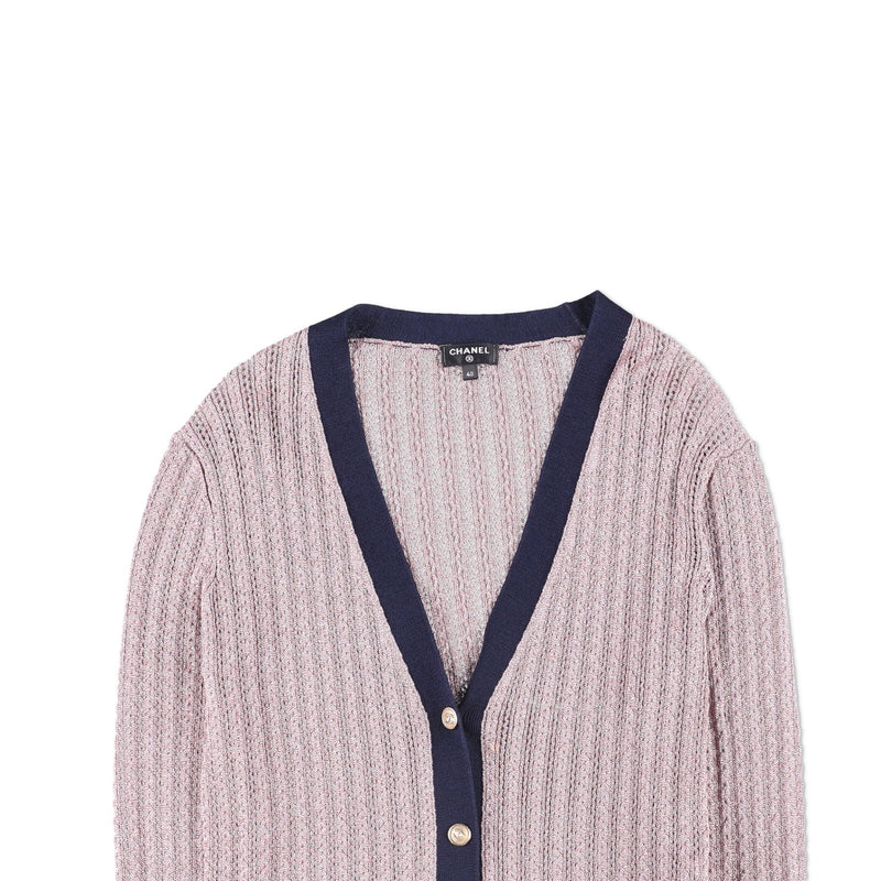Chanel Silk Knit V-Neck Cardigan