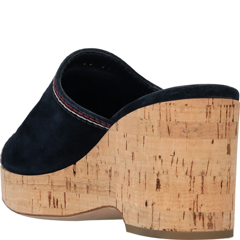 Chanel Interlocking CC Logo Suede Cork Wedge