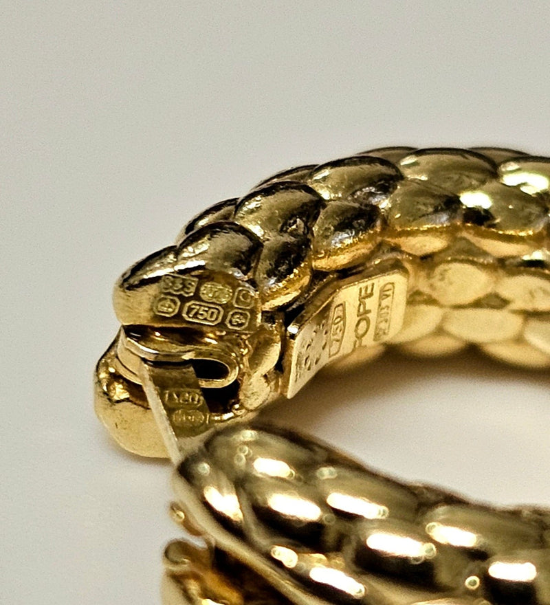 FOPE  "Tubular Priofili" hoop earrings 18ct yellow gold "Rare"