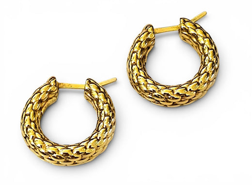 FOPE  "Tubular Priofili" hoop earrings 18ct yellow gold "Rare"
