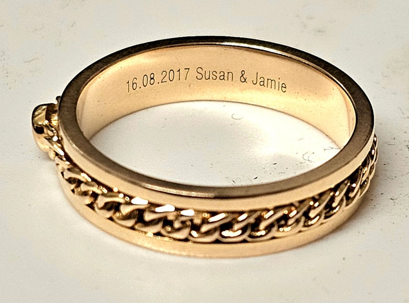 Piaget 18ct Yellow Gold Diamond Possession "gourmette Ring RRP £2800