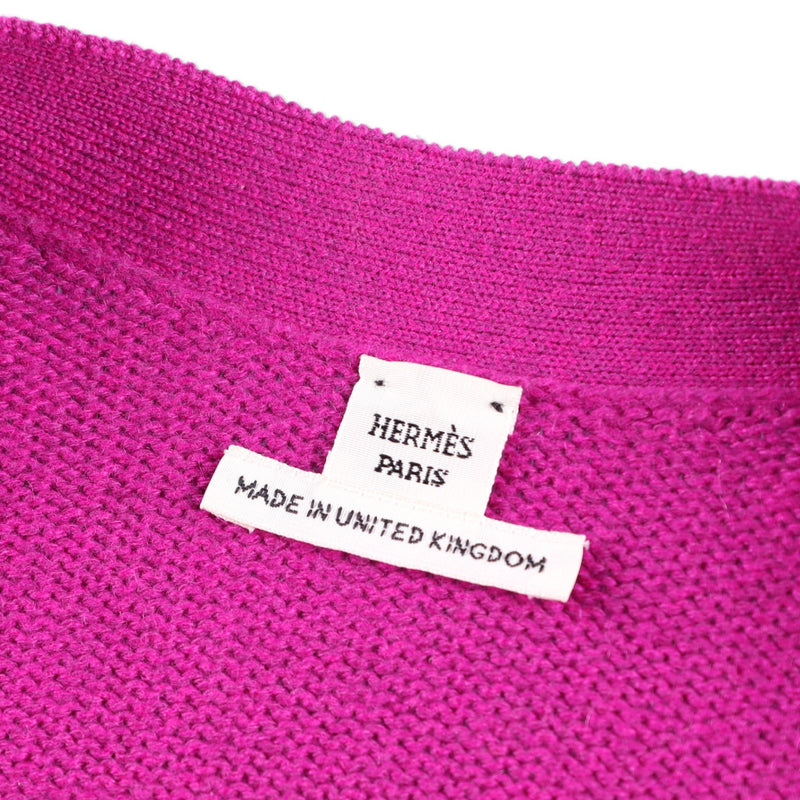 Hermès Textured Ribbed V-Neck 71 cms Long Cardigan