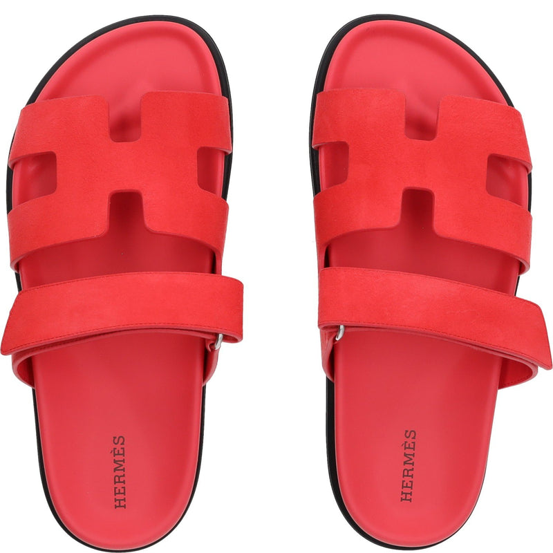 Hermes Chypre Rose Vermillon Sandals