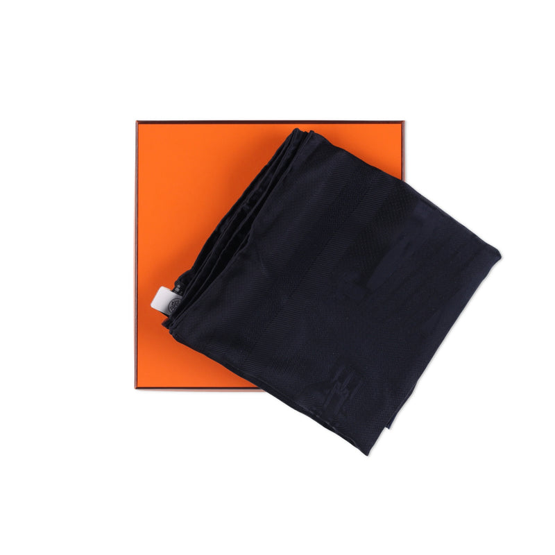 Hermès Blue Les Sangles Stole 180x43 cms