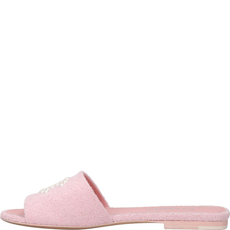 Chanel Pink Tweed Pearl CC Mules