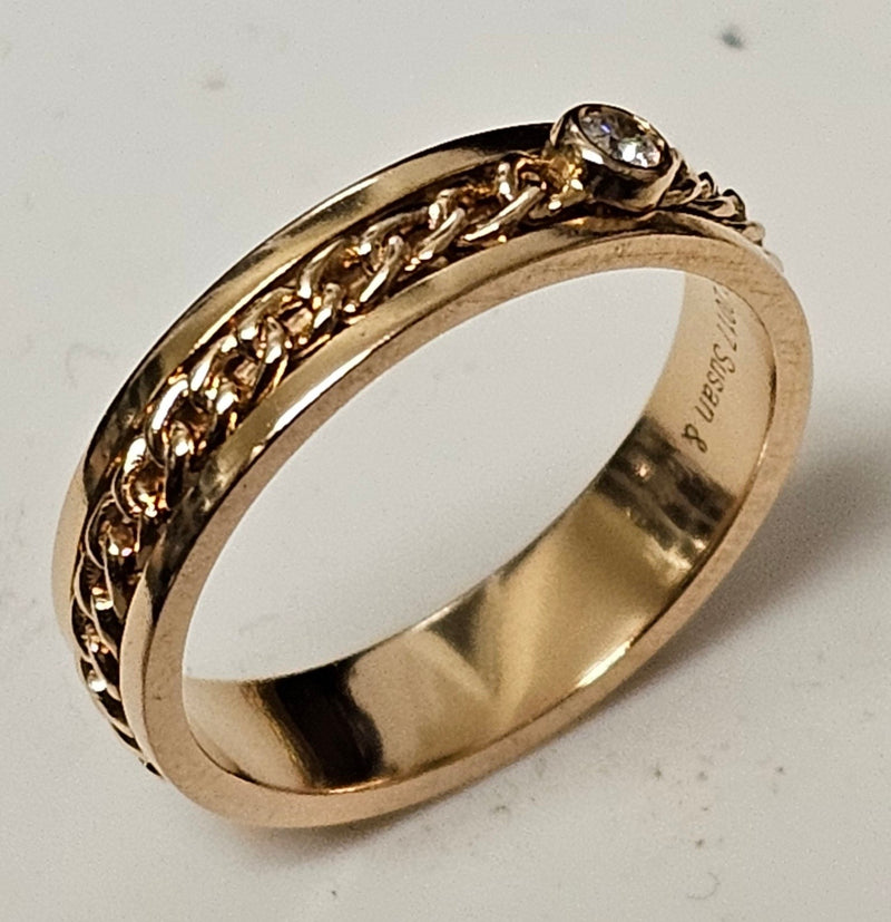 Piaget 18ct Yellow Gold Diamond Possession "gourmette Ring RRP £2800