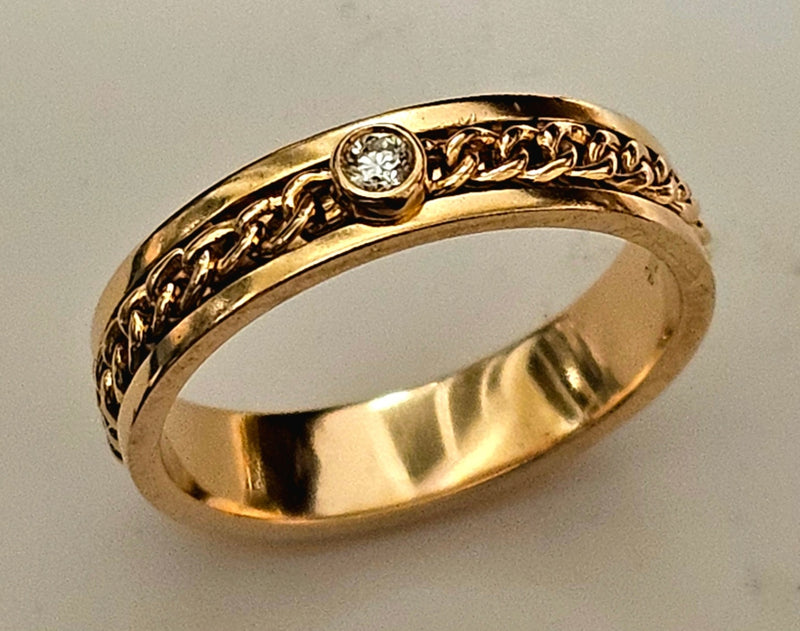 Piaget 18ct Yellow Gold Diamond Possession "gourmette Ring RRP £2800