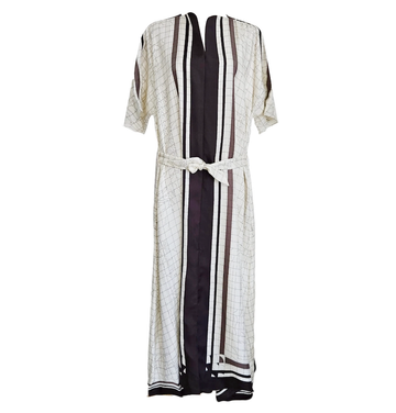 Hermes Coaching Deja Vu Belted Caftan