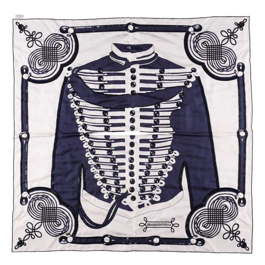 Hermès Brandebourgs Tattoo Carré 90 silk scarf.