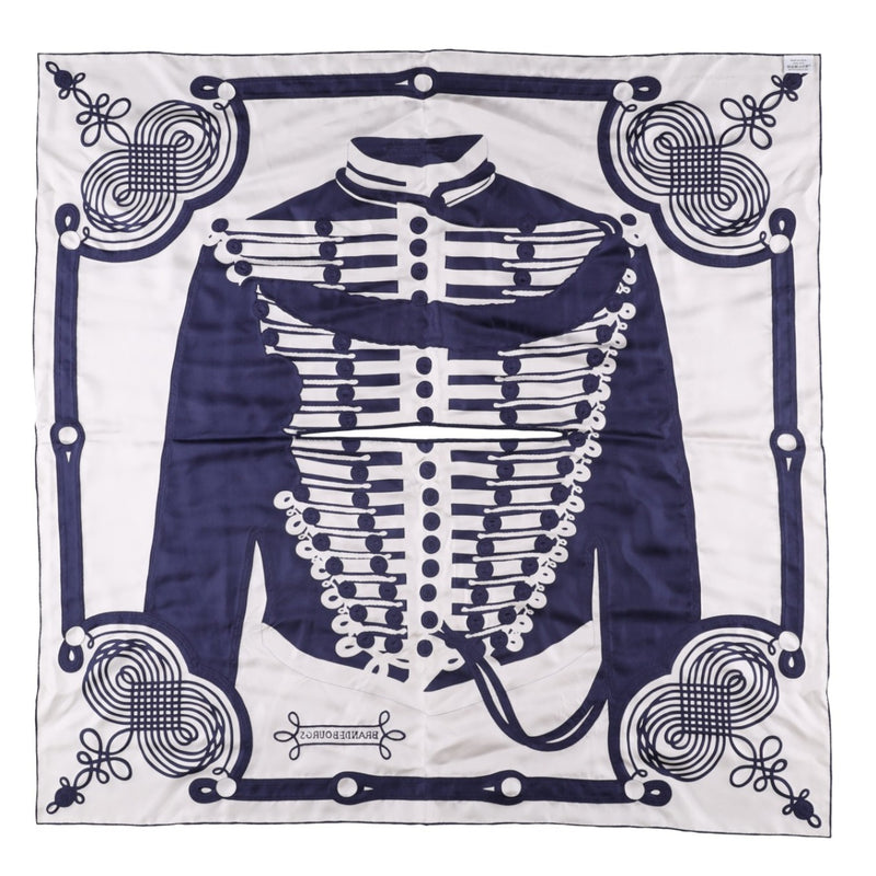 Hermès Brandebourgs Tattoo Carré 90 silk scarf.