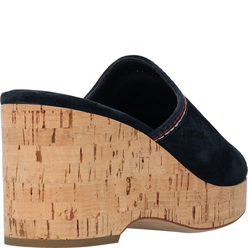 Chanel Interlocking CC Logo Suede Cork Wedge