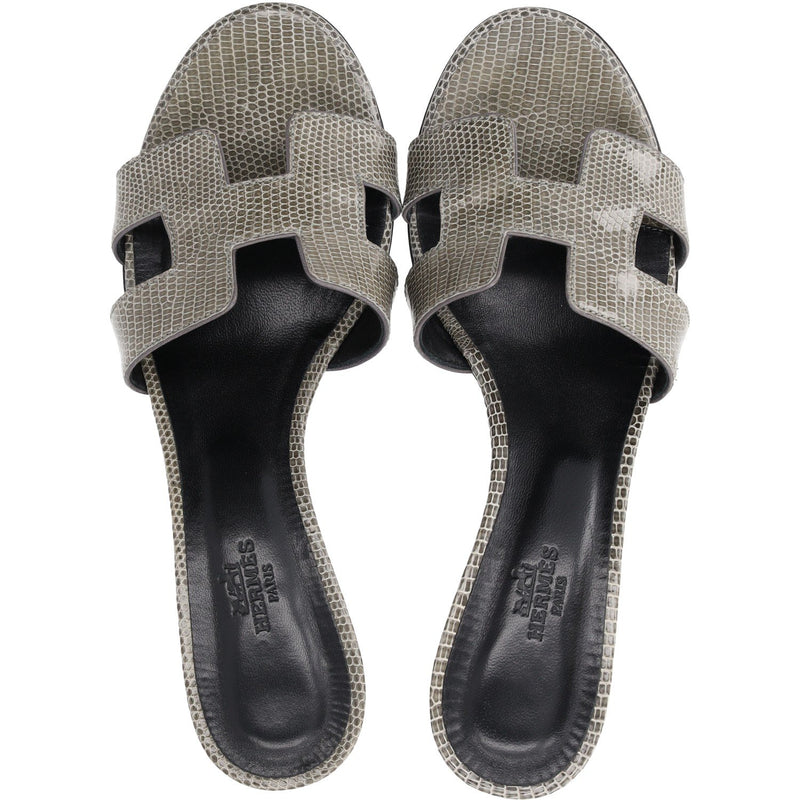 Hermes Lizard Skin Oasis Sandals
