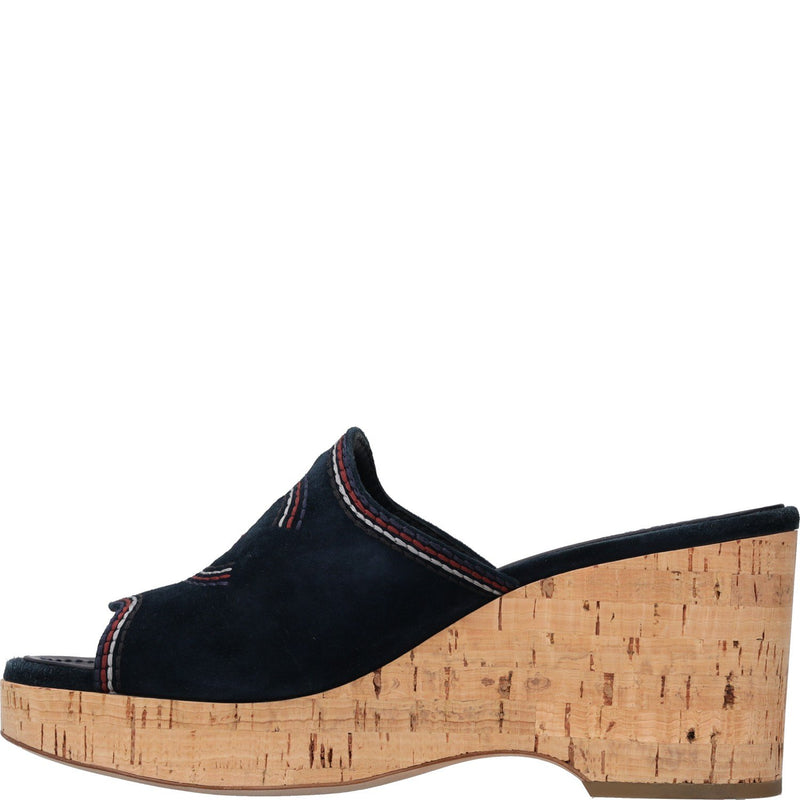 Chanel Interlocking CC Logo Suede Cork Wedge