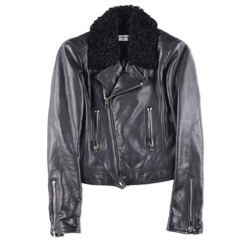 Balenciaga Black Leather Moto Jacket