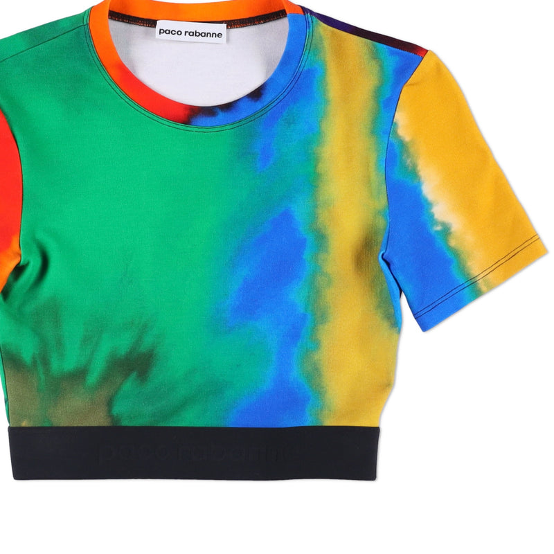 Paco Rabanne Multicolor Graphic Cropped Top and Skirt