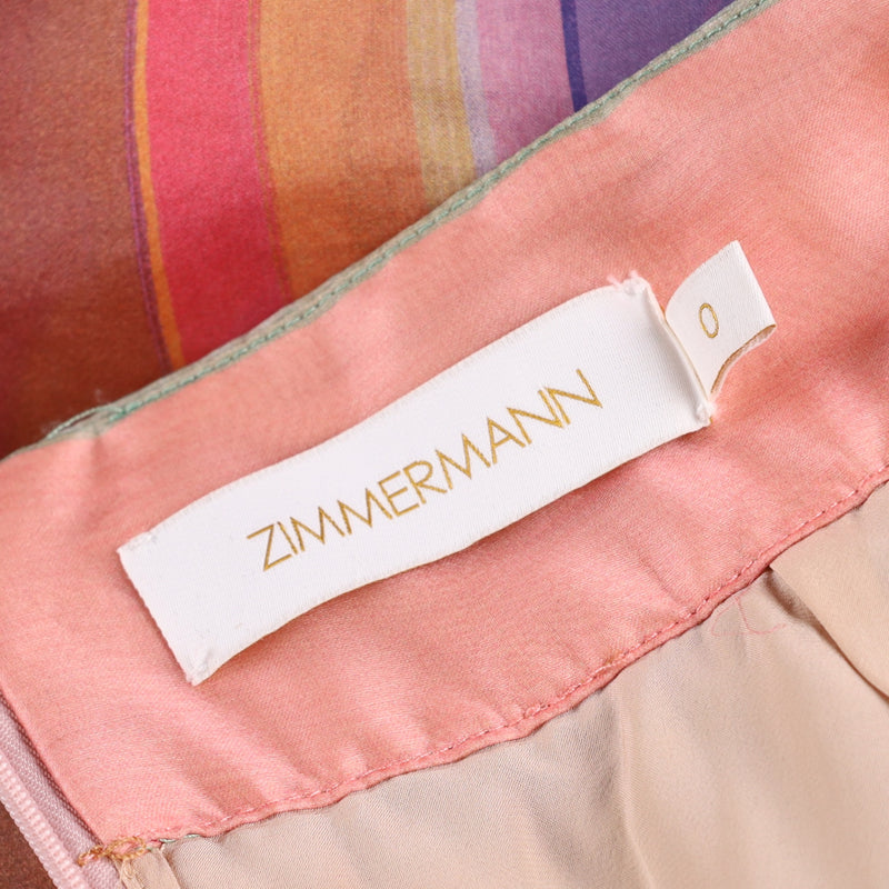 Zimmermann The Lovestruck Ruffled Striped Silk-organza Midi Skirt