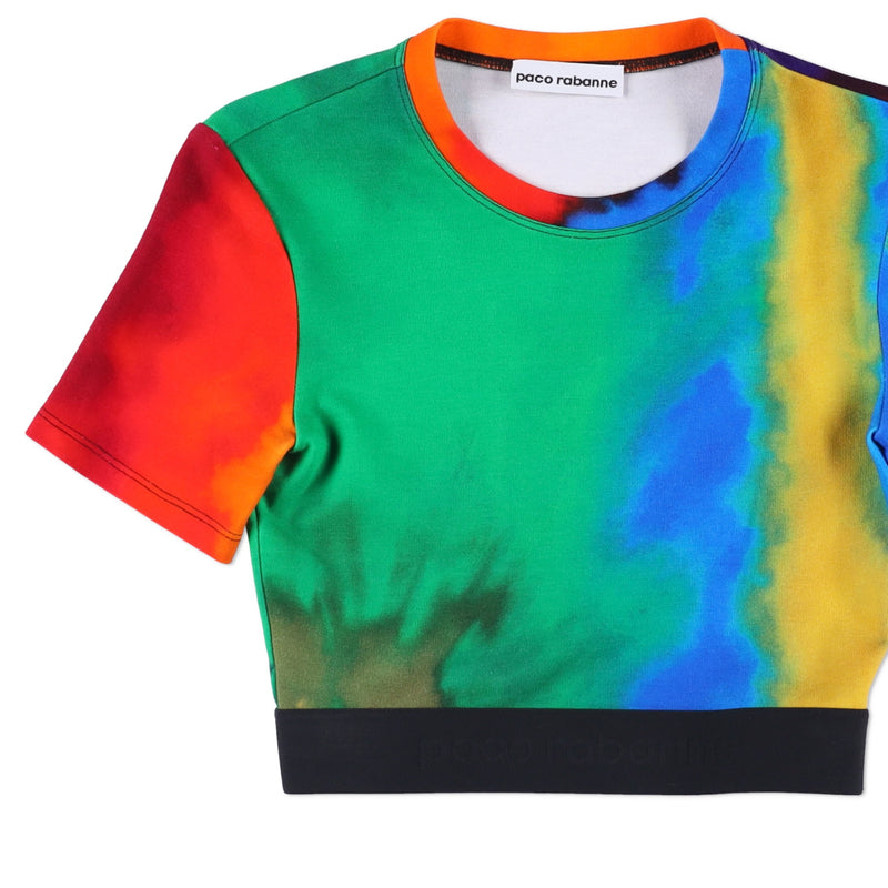 Paco Rabanne Multicolor Graphic Cropped Top and Skirt