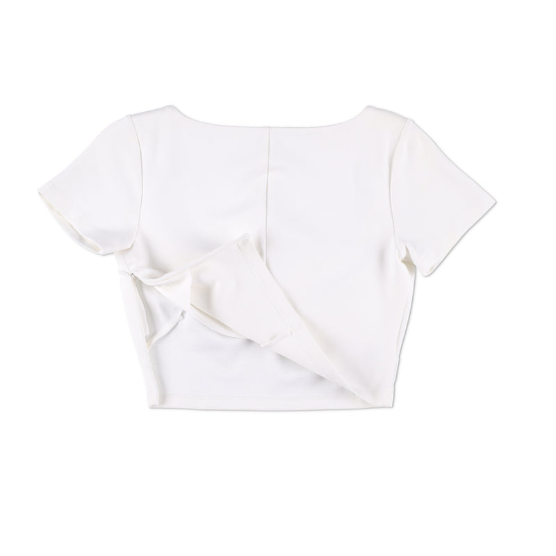 AREA Crystal-embellished Jersey Crop Top