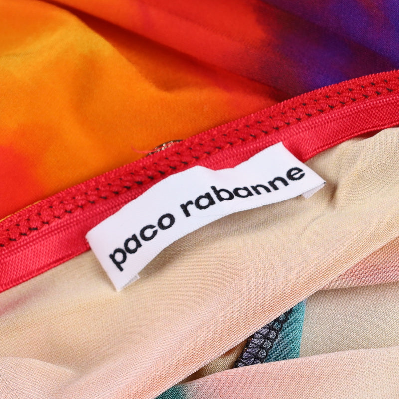 Paco Rabanne Multicolor Graphic Cropped Top and Skirt