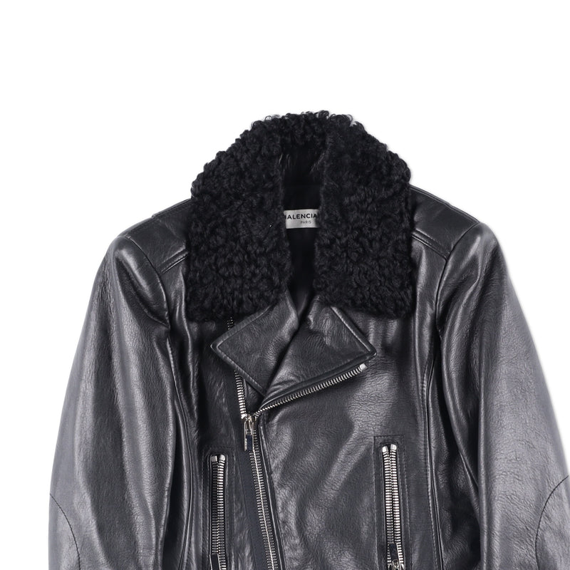 Balenciaga Black Leather Moto Jacket