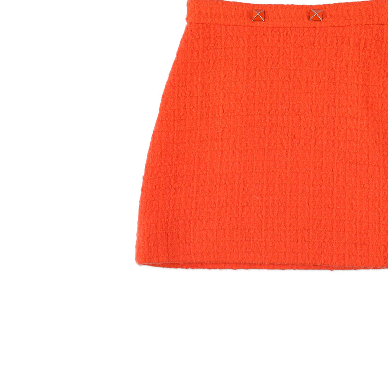 Valentino A-Line Tweed Miniskirt