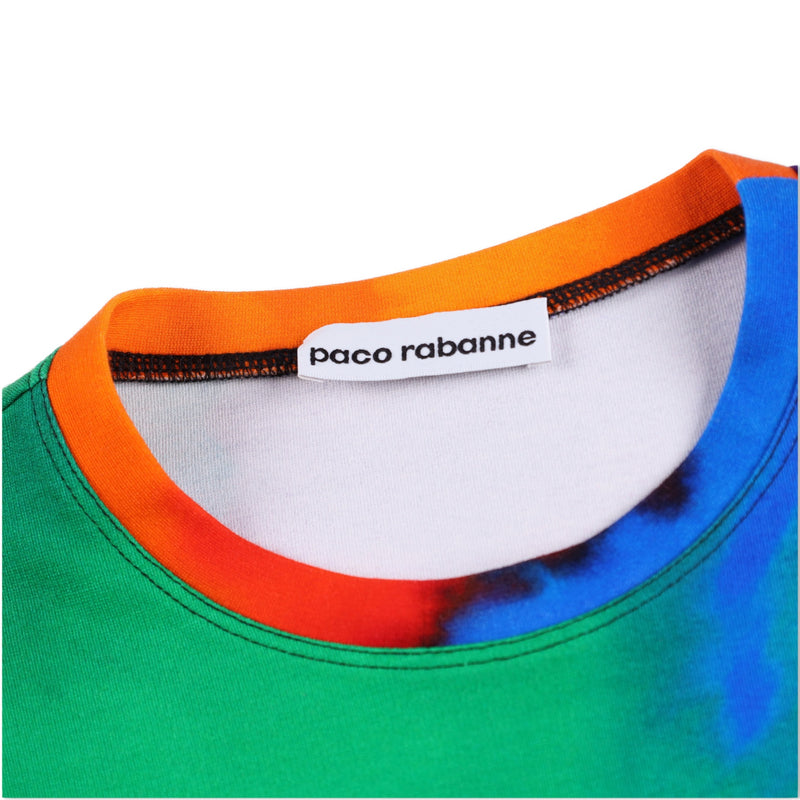 Paco Rabanne Multicolor Graphic Cropped Top and Skirt