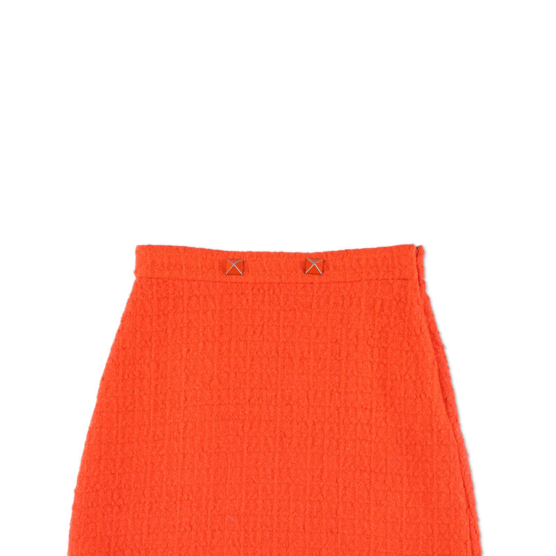 Valentino A-Line Tweed Miniskirt