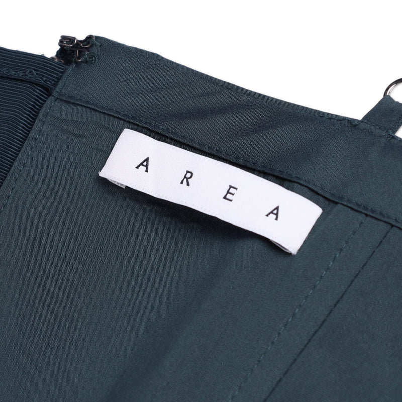 AREA Crystal Bow Ruched Crop Top