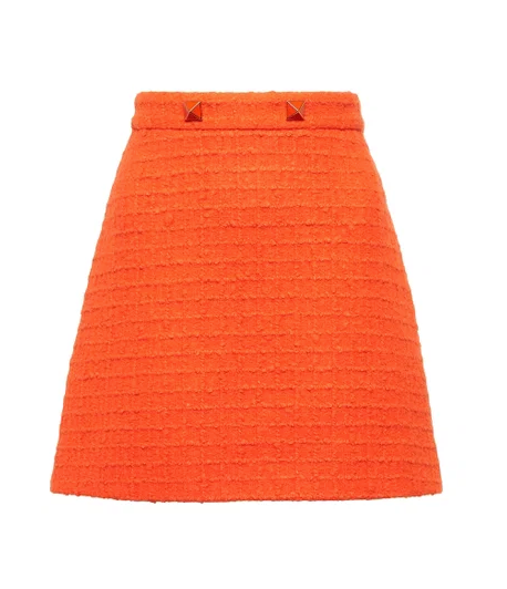 Valentino A-Line Tweed Miniskirt