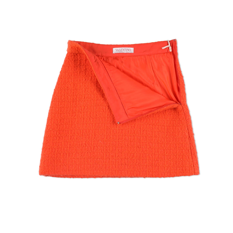 Valentino A-Line Tweed Miniskirt