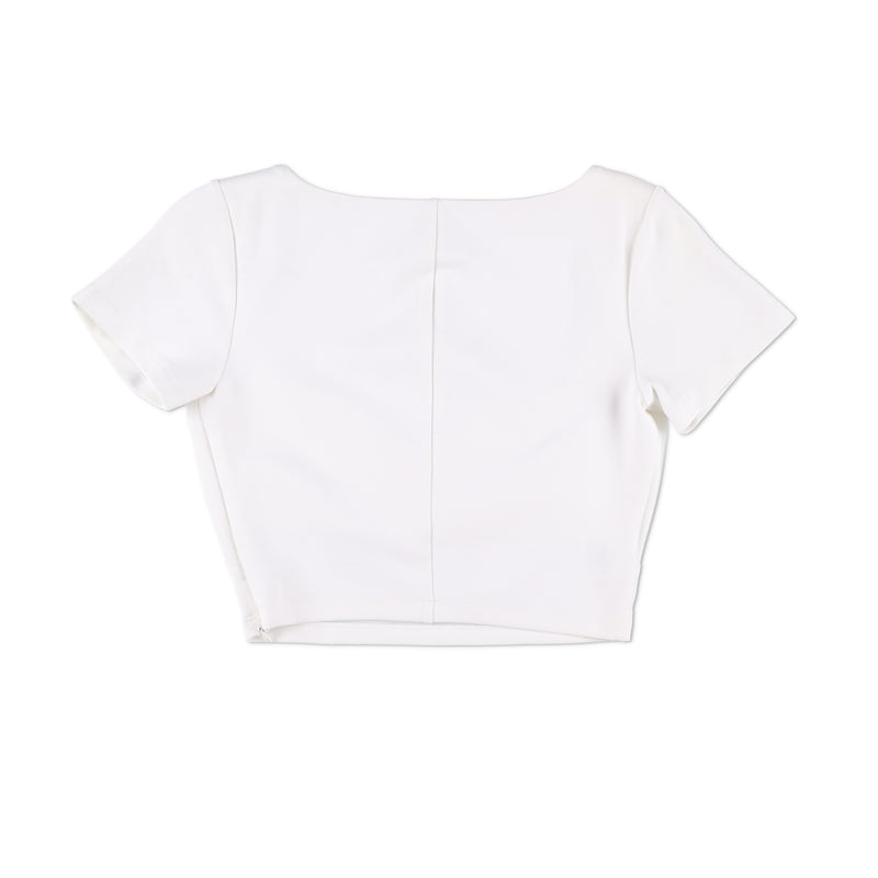 AREA Crystal-embellished Jersey Crop Top