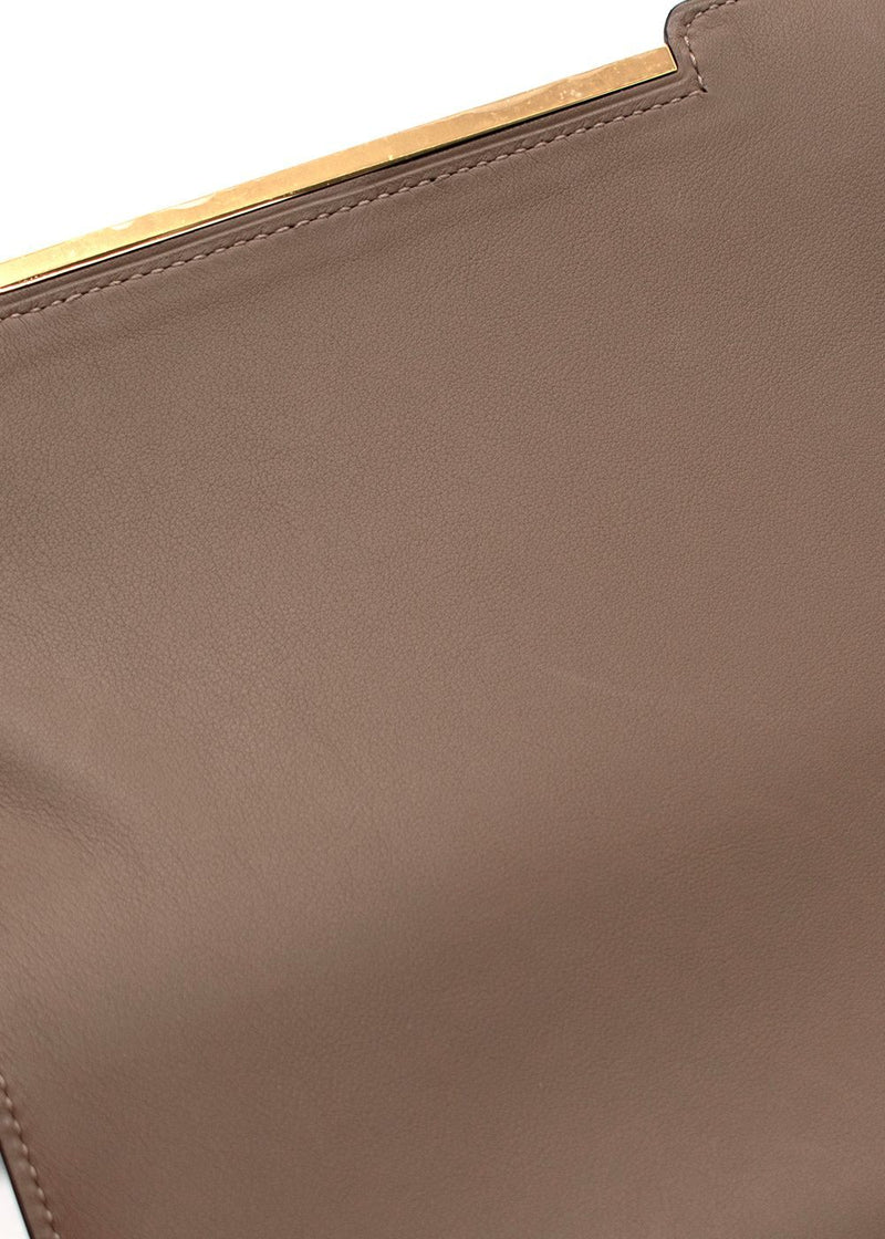 Hermes Geta  Crossbody Bag In Etoupe Chevre Leather with Gold Hardware