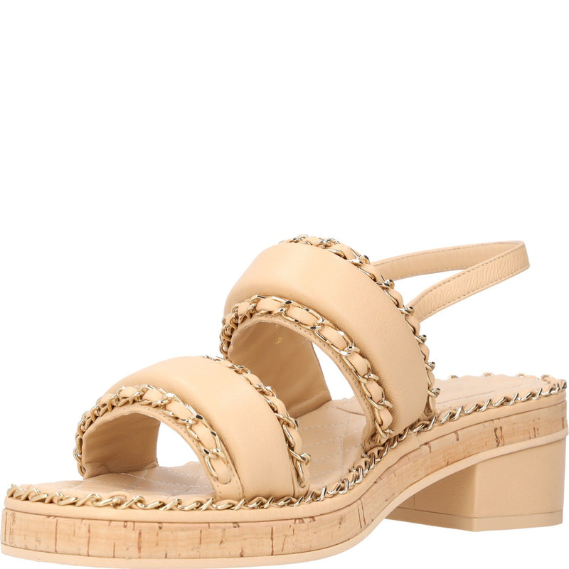 Chanel Interlocking CC Logo Slingback Sandals